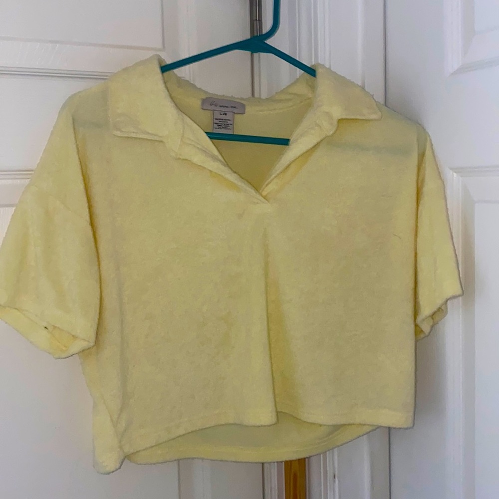 Fuzzy Yellow Crop Top